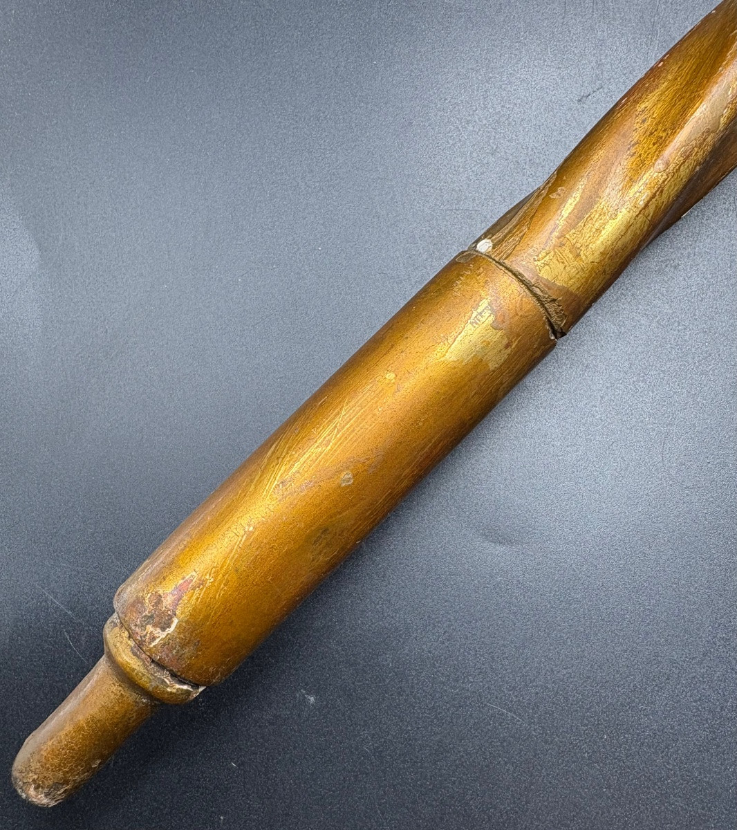 BÂTON DE PROCESSION EN BOIS SCULPTÉ DORÉ FIN XVIIIÈME DÉBUT XIXÈME FRANÇAIS -photo-1