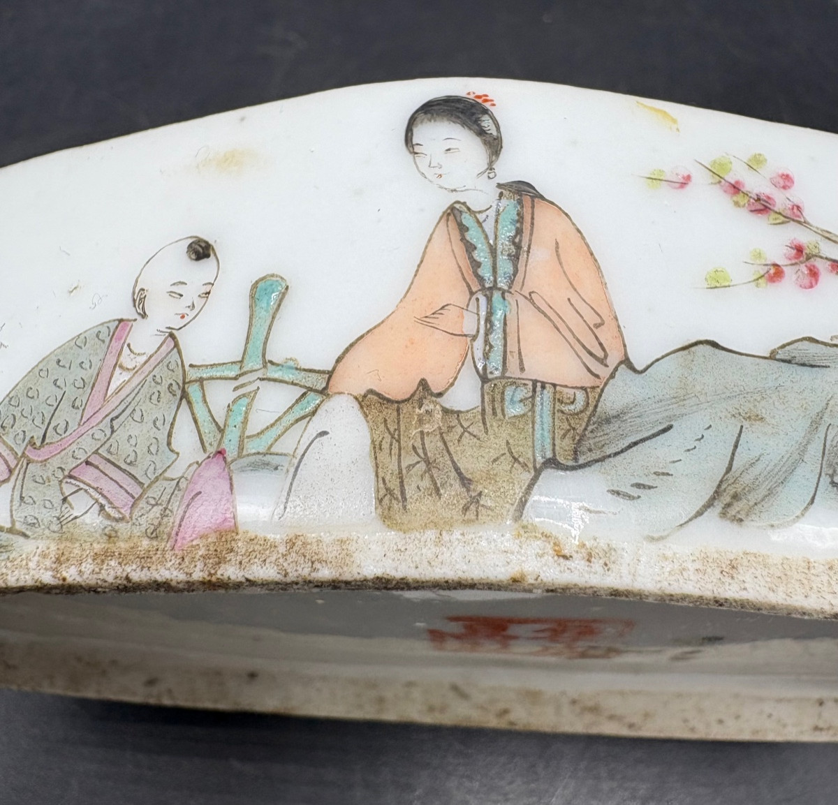 Painted Enamel Porcelain Cricket Box, Canton Circa 1900-photo-3