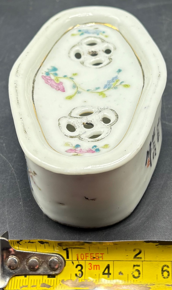 Painted Enamel Porcelain Cricket Box, Canton Circa 1900-photo-6