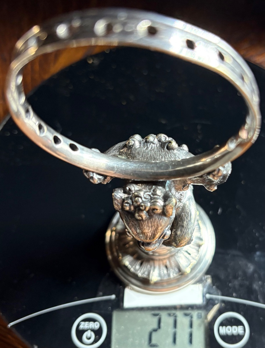 Silver-plated Bronze Toothpick Holder From Christofle Circa 1880-photo-8