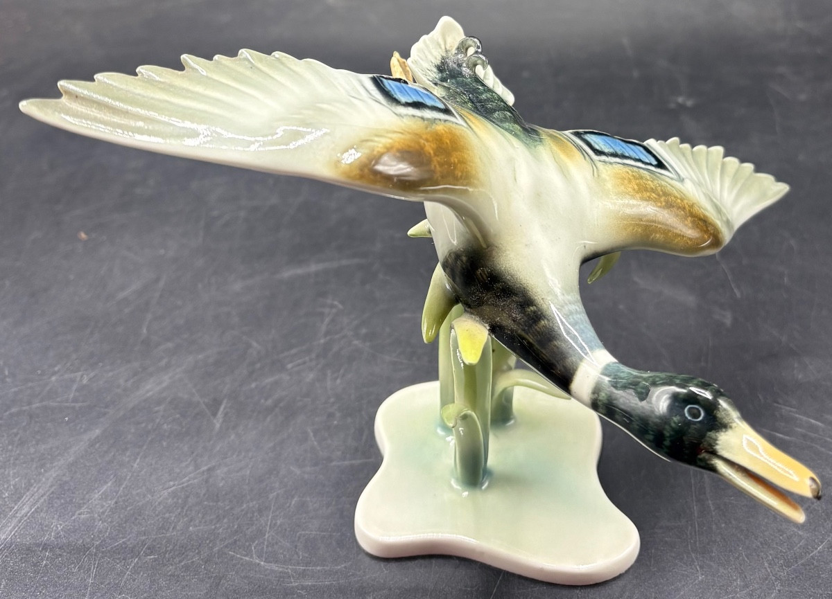 1920s Glazed Porcelain Duck By G. Bochmann