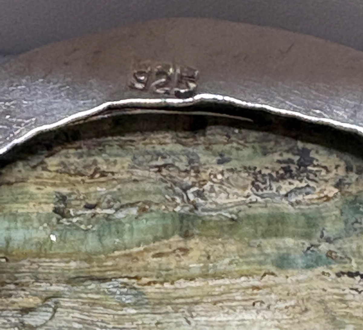 BRACELET EN ARGENT MASSIF ET NACRE DES ANNÉES 1960/70 FRANÇAIS -photo-4