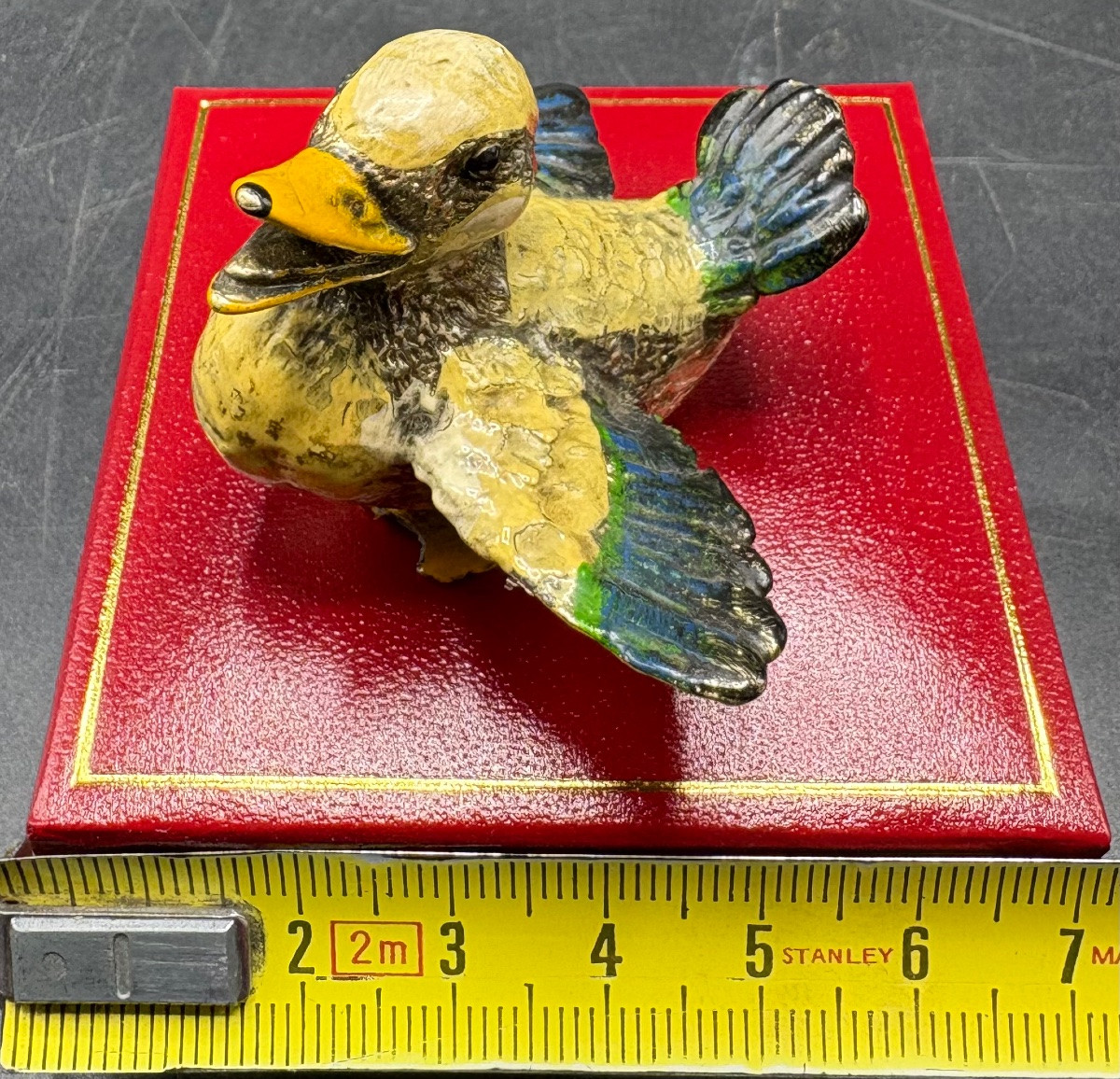 OISILLON EN BRONZE DE VIENNE ARGENTÉ ET ÉMAILLÉ DES ANNÉES 1970/80-photo-6