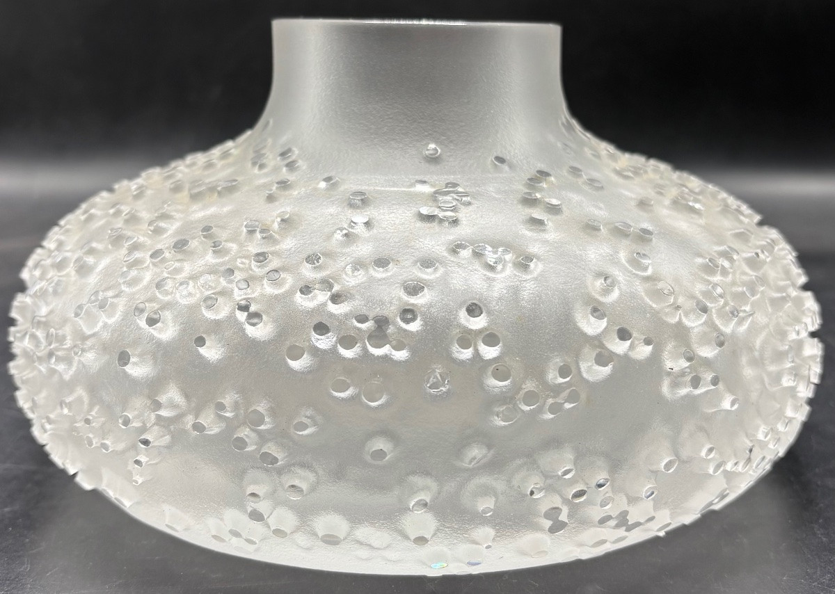 1970s Acid-etched Blown Crystal Vase By Peill & Putzler -photo-3