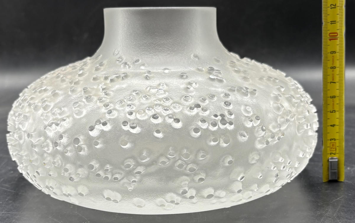 1970s Acid-etched Blown Crystal Vase By Peill & Putzler -photo-7