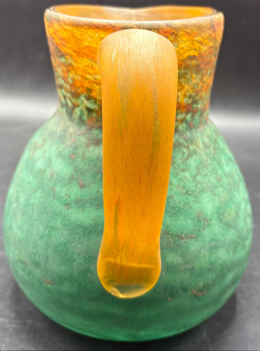 1920s Crystal Pate Pitcher Signed Georges De Feure-photo-2