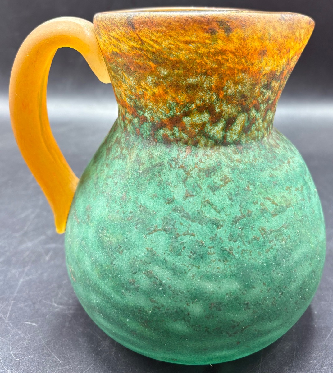 1920s Crystal Pate Pitcher Signed Georges De Feure-photo-3
