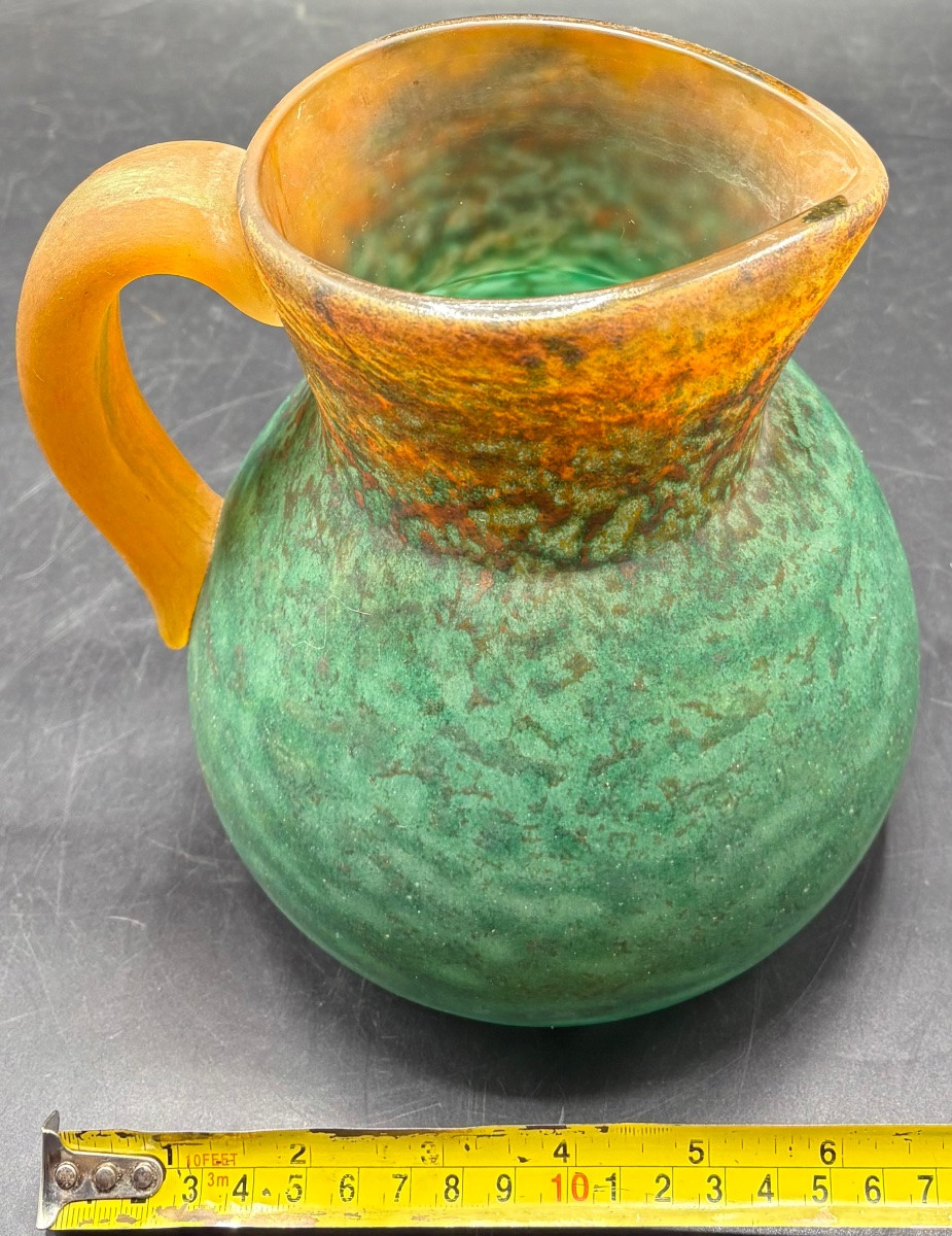 1920s Crystal Pate Pitcher Signed Georges De Feure-photo-7