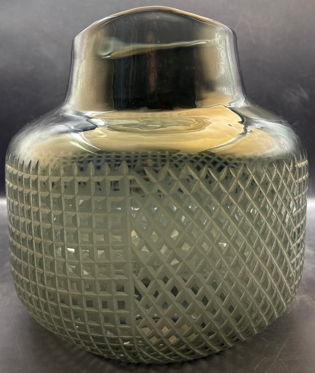 1960s/70s European Cut Molded Blown Glass Vase -photo-2