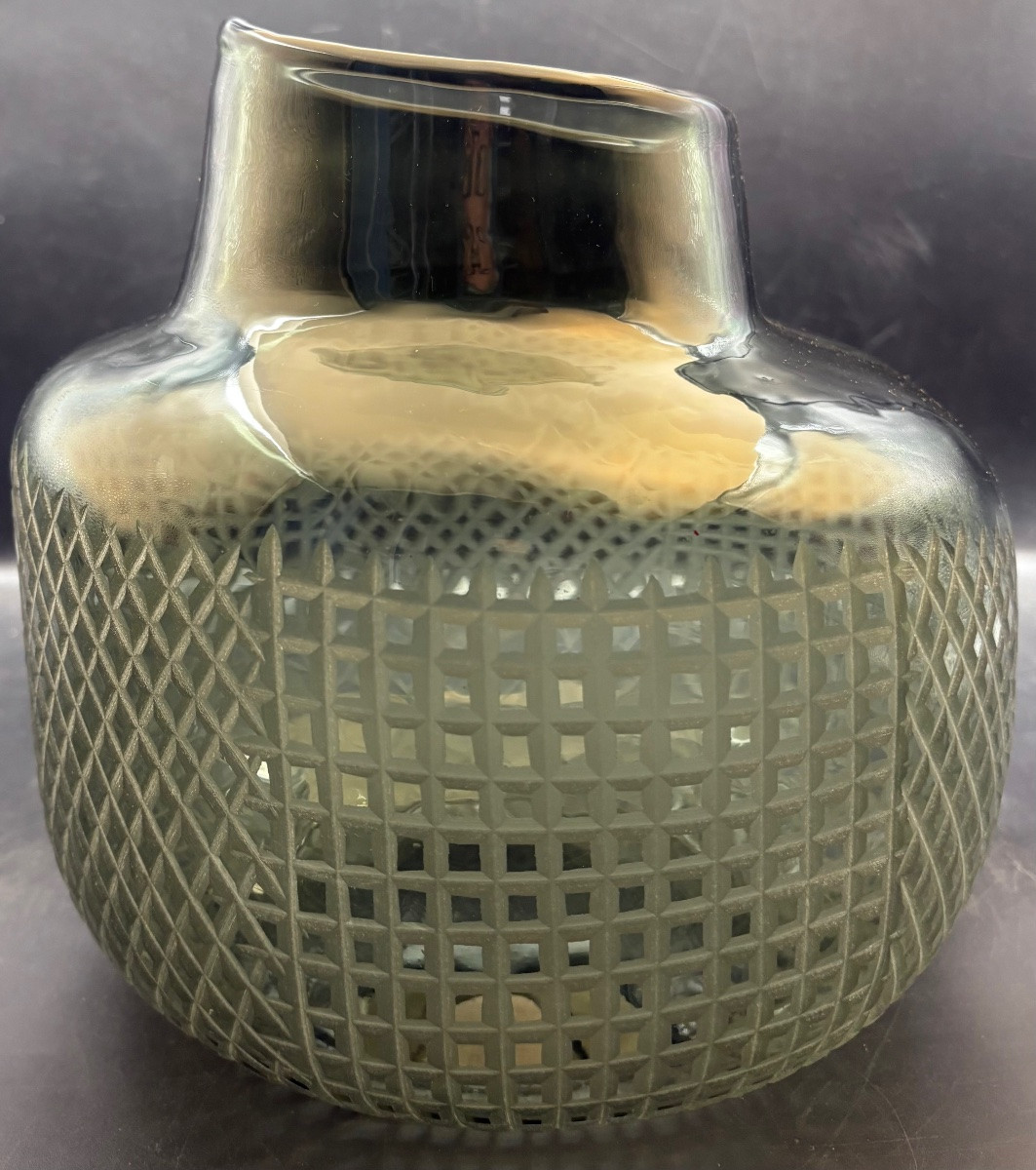 1960s/70s European Cut Molded Blown Glass Vase -photo-3
