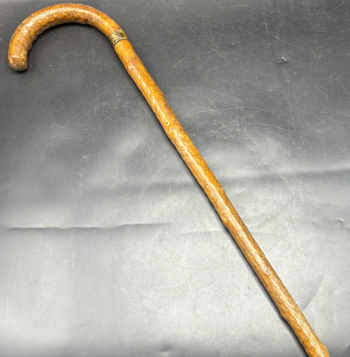 1900s Horse Dealer's Cane In Scarified Wood And Various-photo-2