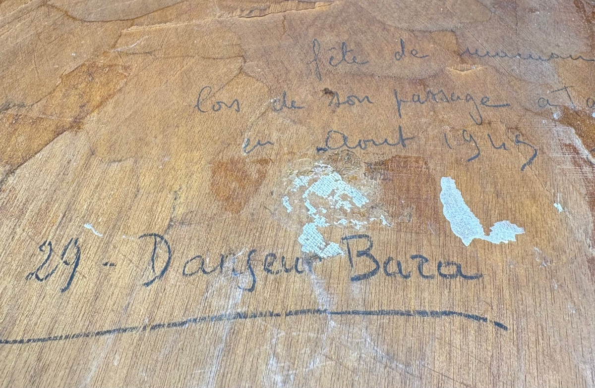 PAIRE DE PORTRAITS SUR BOIS PEINT PAR ROGER ROUSSEL DES ANNÉES 1949-photo-1