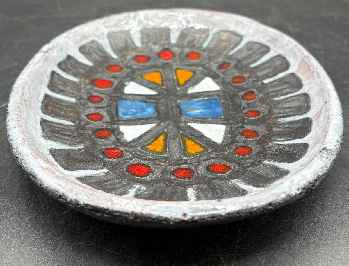 1950s/60s Coloured Glazed Stoneware Bowl Signed By Pérignem-photo-2