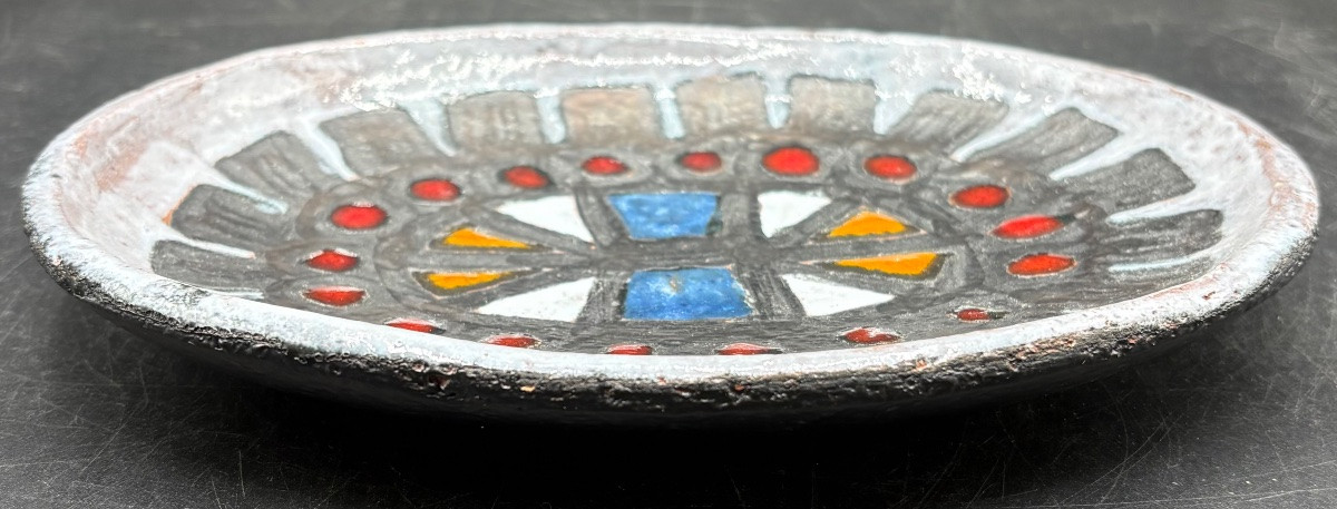 1950s/60s Coloured Glazed Stoneware Bowl Signed By Pérignem-photo-3