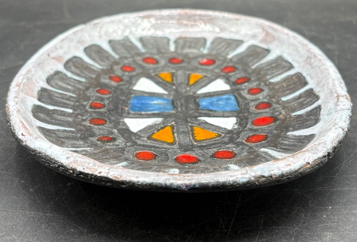 1950s/60s Coloured Glazed Stoneware Bowl Signed By Pérignem-photo-4