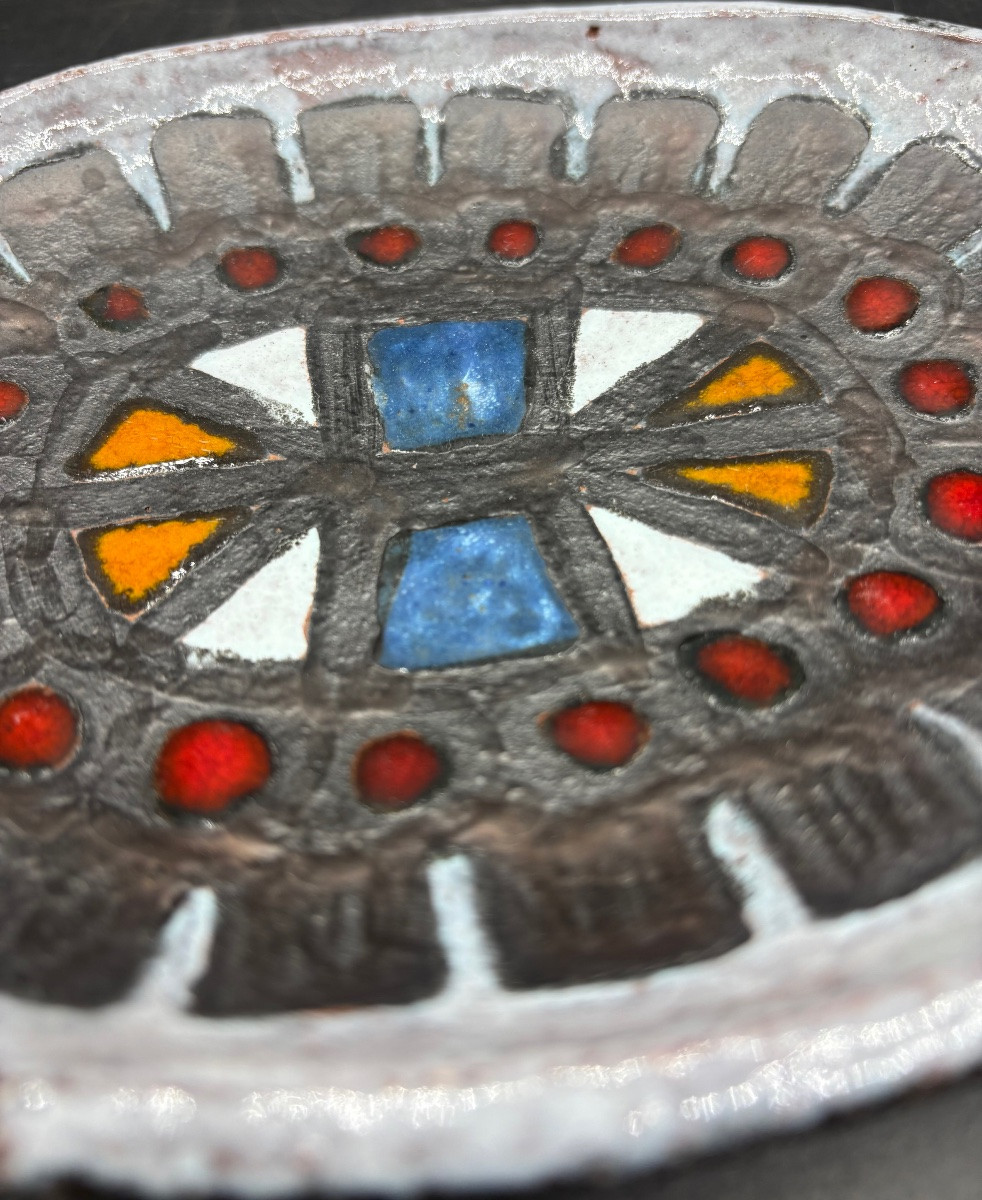 1950s/60s Coloured Glazed Stoneware Bowl Signed By Pérignem-photo-2