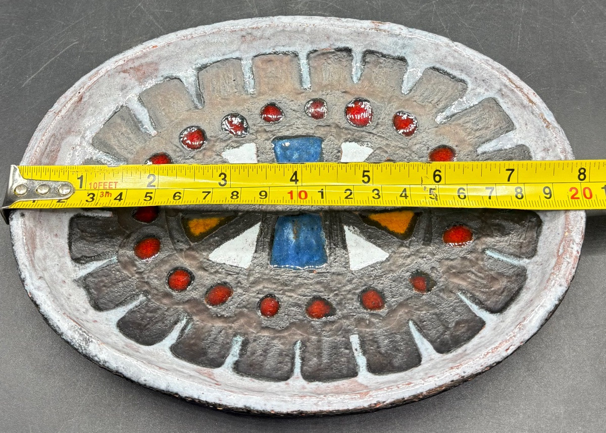 1950s/60s Coloured Glazed Stoneware Bowl Signed By Pérignem-photo-6