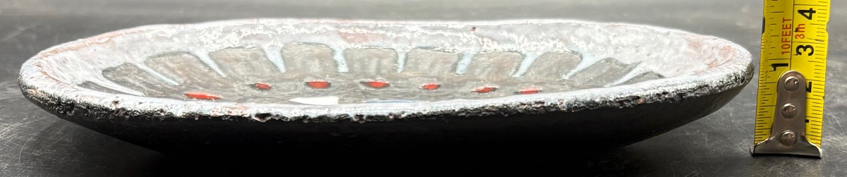 1950s/60s Coloured Glazed Stoneware Bowl Signed By Pérignem-photo-7