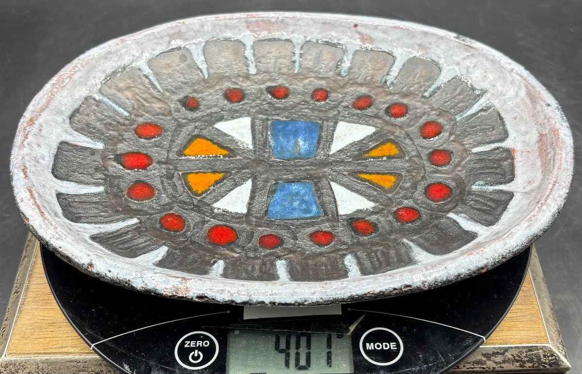 1950s/60s Coloured Glazed Stoneware Bowl Signed By Pérignem-photo-8