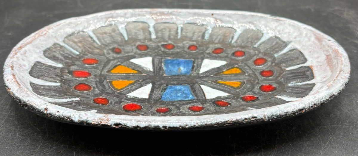 1950s/60s Coloured Glazed Stoneware Bowl Signed By Pérignem