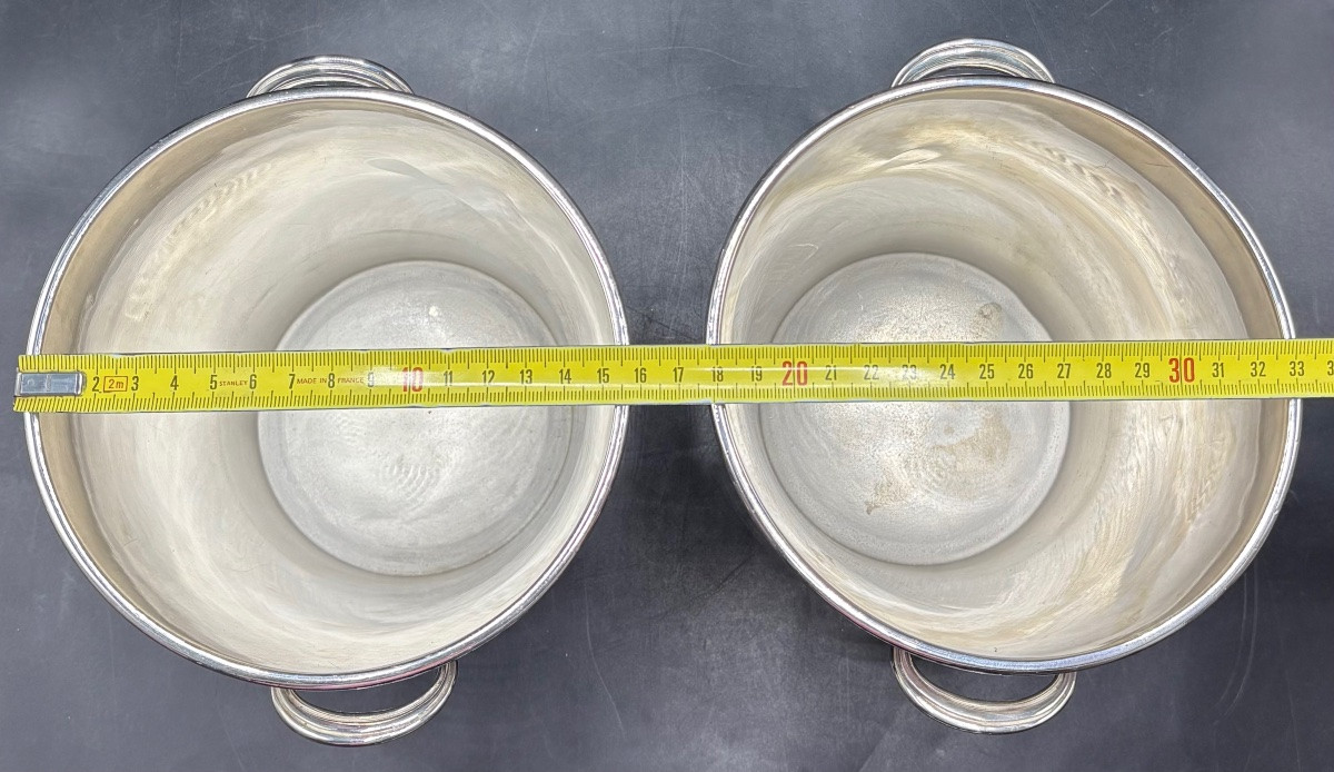 A Pair Of 1930s Silver-plated Champagne Or Other Half Buckets By Vuillermet-photo-6