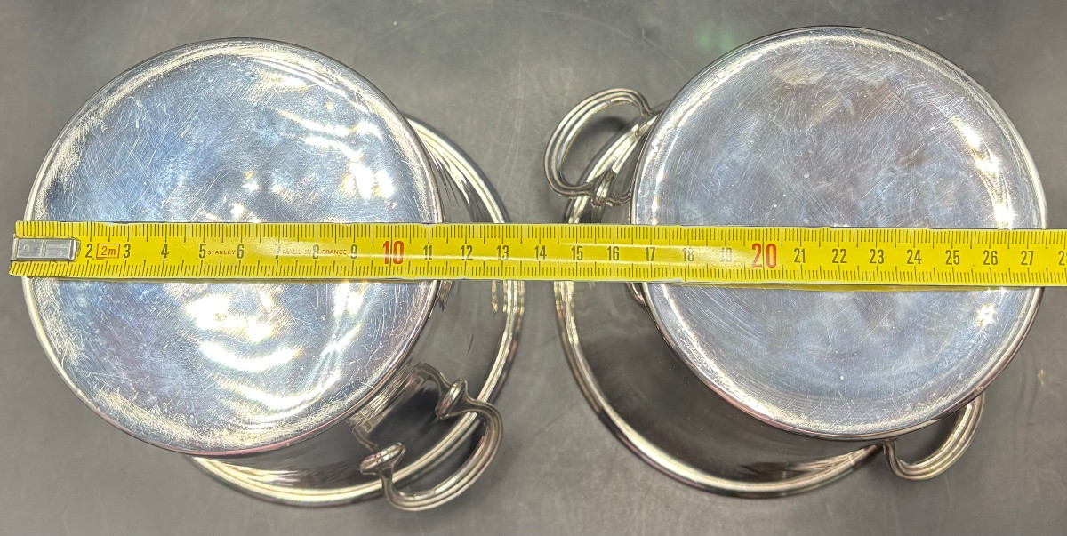 A Pair Of 1930s Silver-plated Champagne Or Other Half Buckets By Vuillermet-photo-7