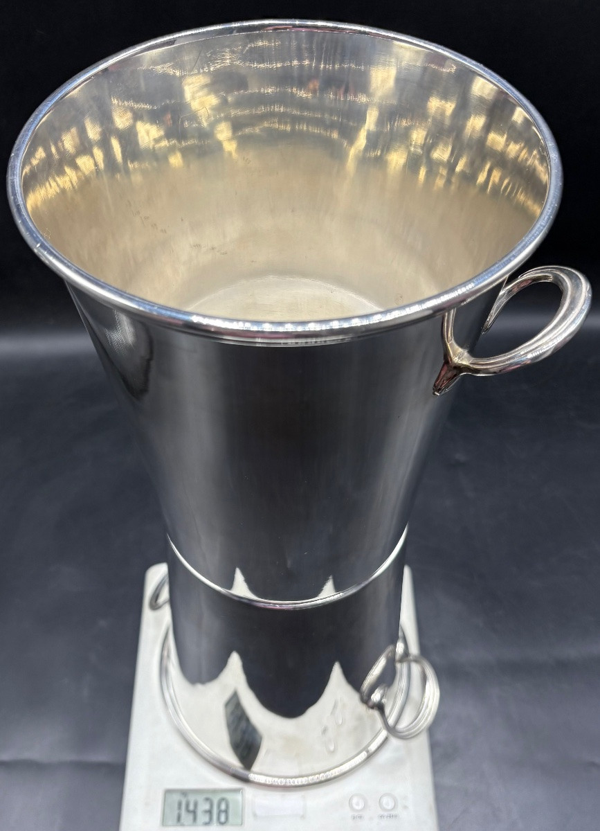 A Pair Of 1930s Silver-plated Champagne Or Other Half Buckets By Vuillermet-photo-8