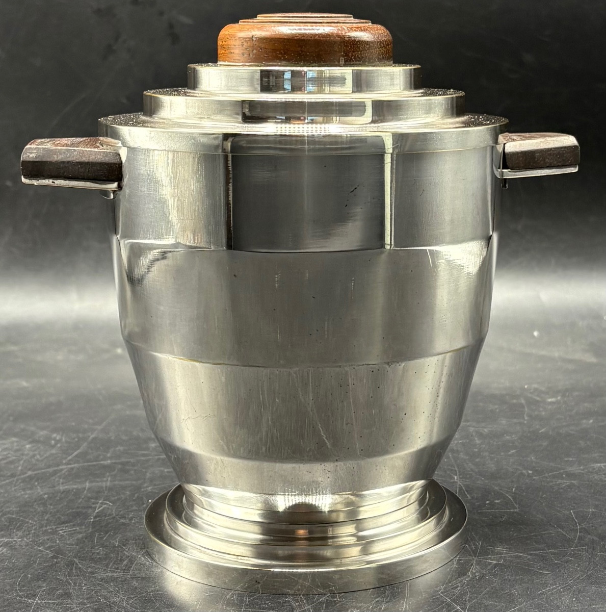 1930s Silver Plated And Rosewood Ice Bucket By Or France 