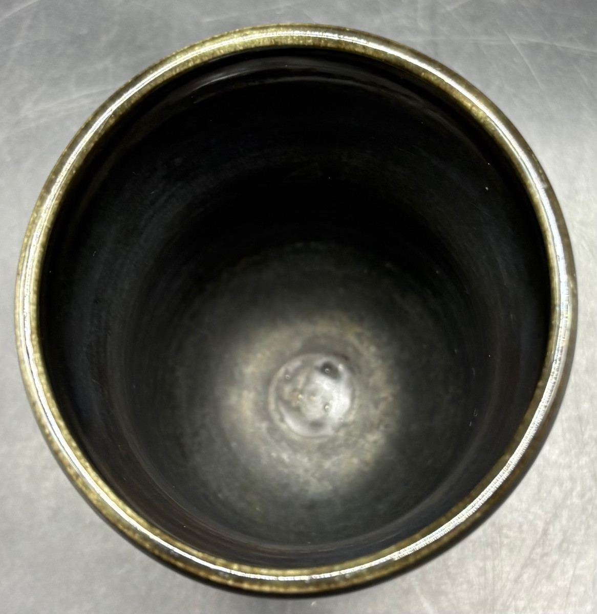 PETIT VASE EN TERRE CUITE VERNISSÉE DES ANNÉES 1960 SIGNÉ F. L. ACCOLAY-photo-1