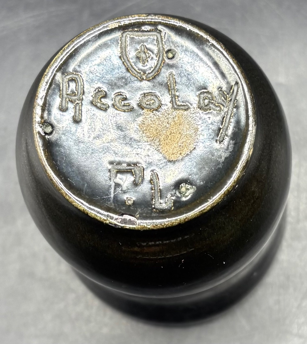 PETIT VASE EN TERRE CUITE VERNISSÉE DES ANNÉES 1960 SIGNÉ F. L. ACCOLAY-photo-2