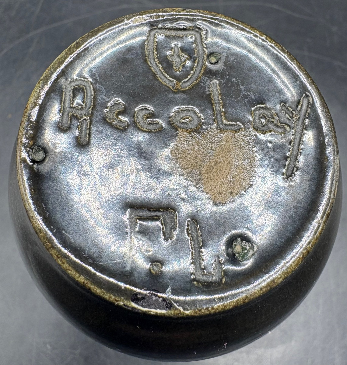 PETIT VASE EN TERRE CUITE VERNISSÉE DES ANNÉES 1960 SIGNÉ F. L. ACCOLAY-photo-3
