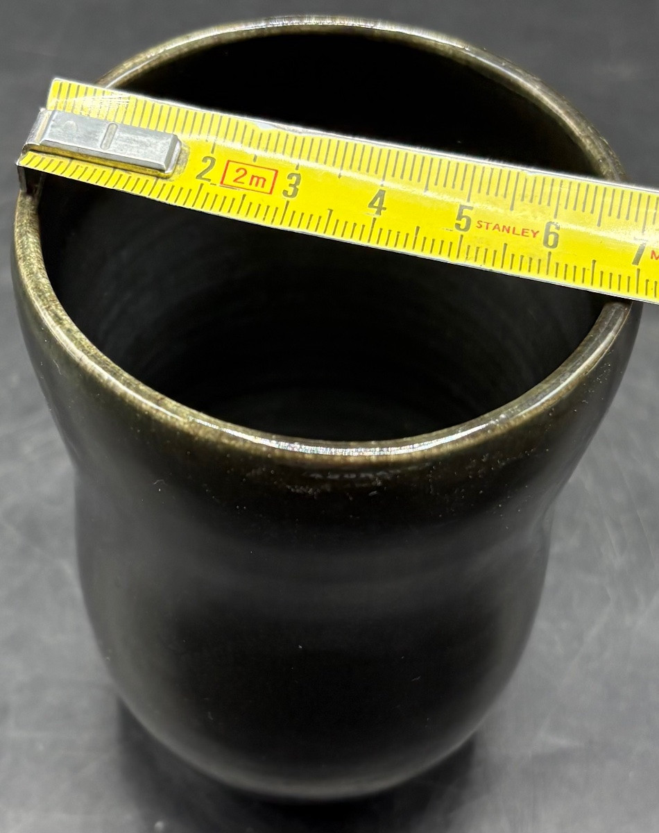 PETIT VASE EN TERRE CUITE VERNISSÉE DES ANNÉES 1960 SIGNÉ F. L. ACCOLAY-photo-5