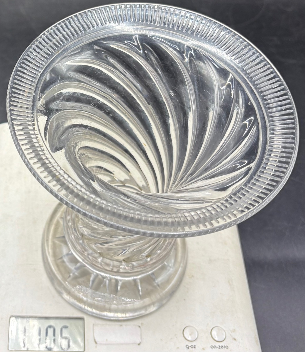 VASE EN CRISTAL SOUFFLÉ MOULÉ AVEC DES PARTIES TAILLÉES DU CREUSOT FIN XVIIIème-photo-8