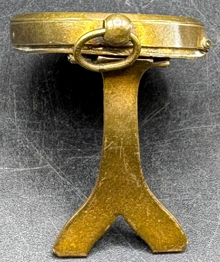 PETIT CADRE EN BRONZE AVEC UNE MINIATURE SUR BAKÉLITE DES ANNÉES 1920/30 FRANÇAIS -photo-3