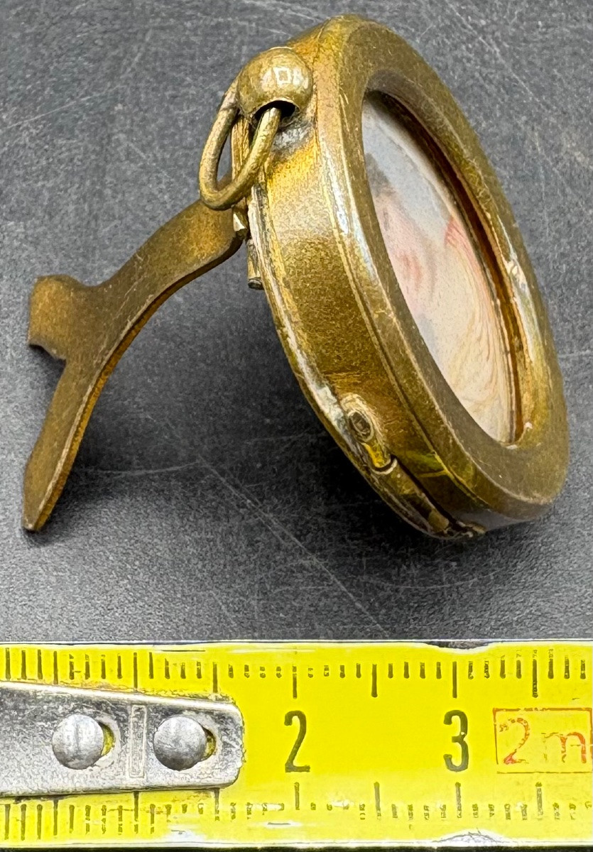 PETIT CADRE EN BRONZE AVEC UNE MINIATURE SUR BAKÉLITE DES ANNÉES 1920/30 FRANÇAIS -photo-7