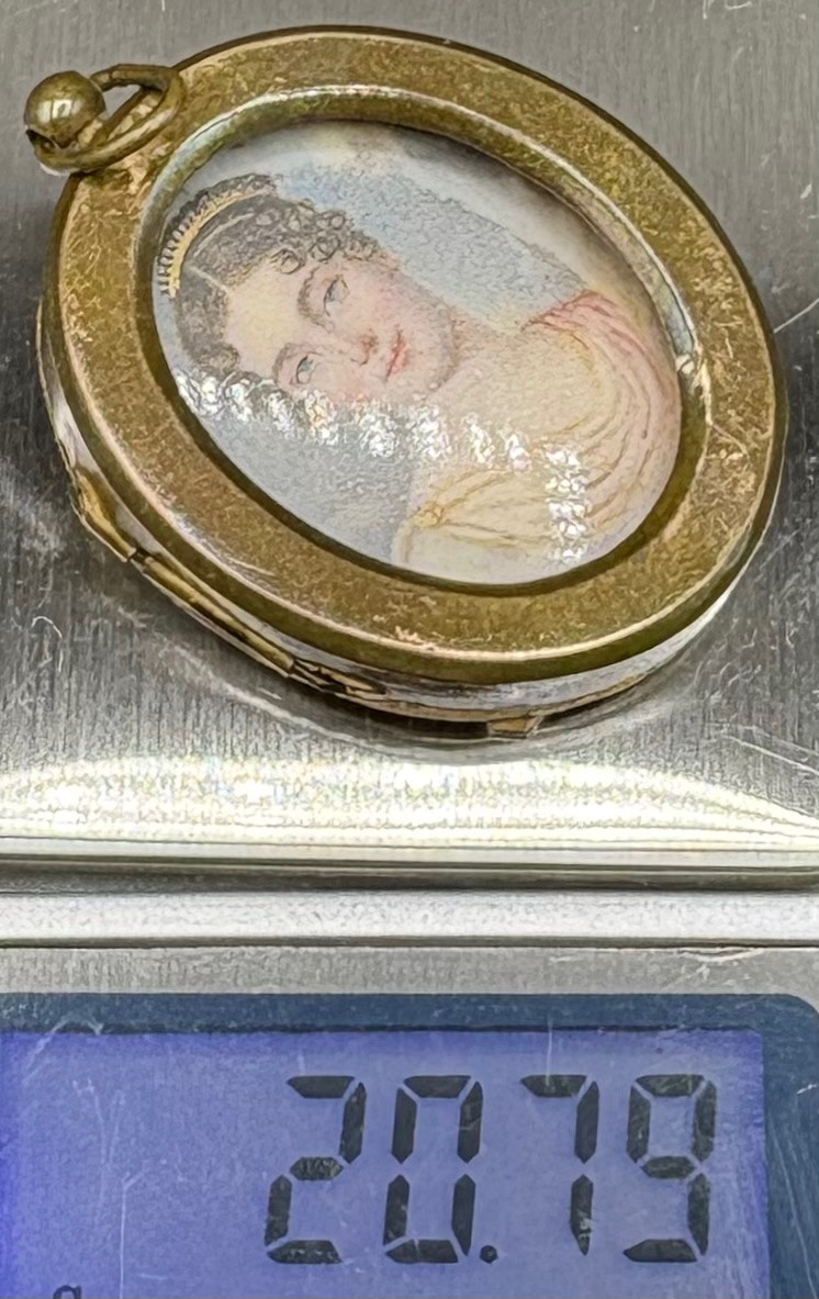 PETIT CADRE EN BRONZE AVEC UNE MINIATURE SUR BAKÉLITE DES ANNÉES 1920/30 FRANÇAIS -photo-8