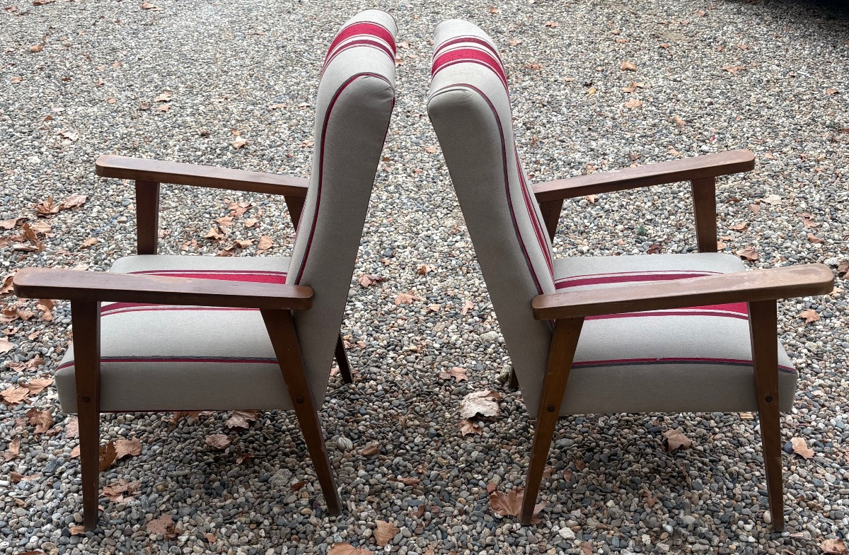 UNE PAIRE DE FAUTEUILS DES ANNÉES 1950/60 FRANÇAIS -photo-2