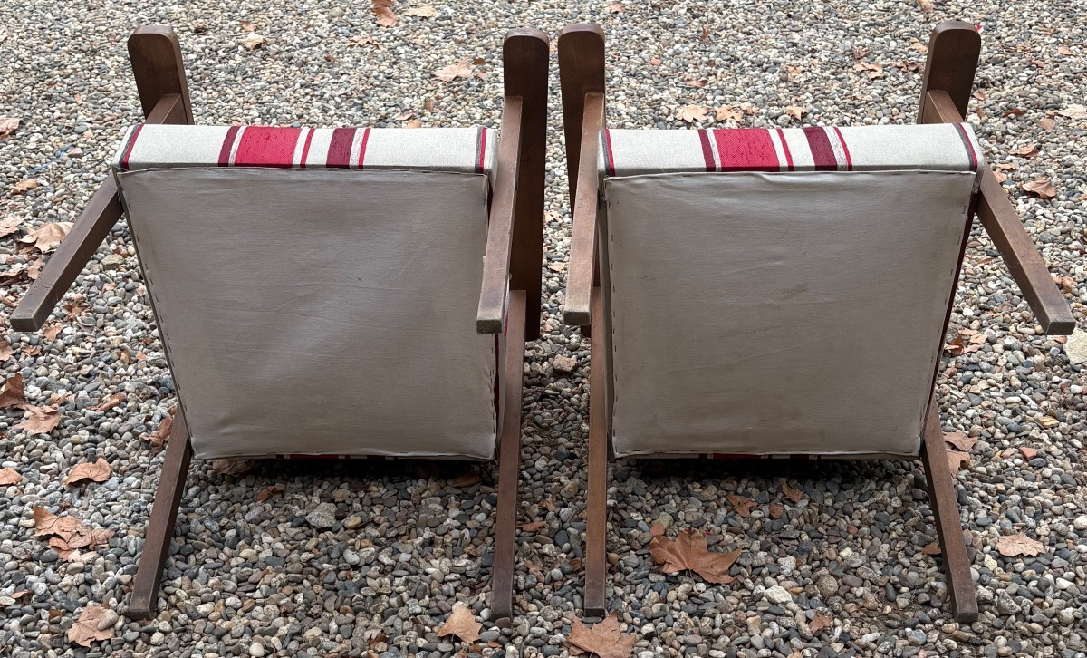 UNE PAIRE DE FAUTEUILS DES ANNÉES 1950/60 FRANÇAIS -photo-4