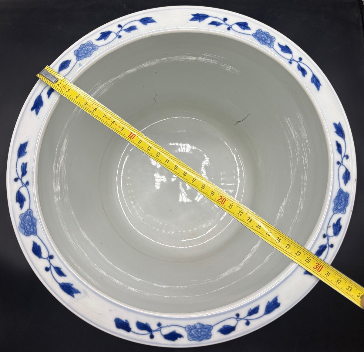 1900s Chinese Painted Enamel Porcelain Planter Or Basin With Bronze Base-photo-5