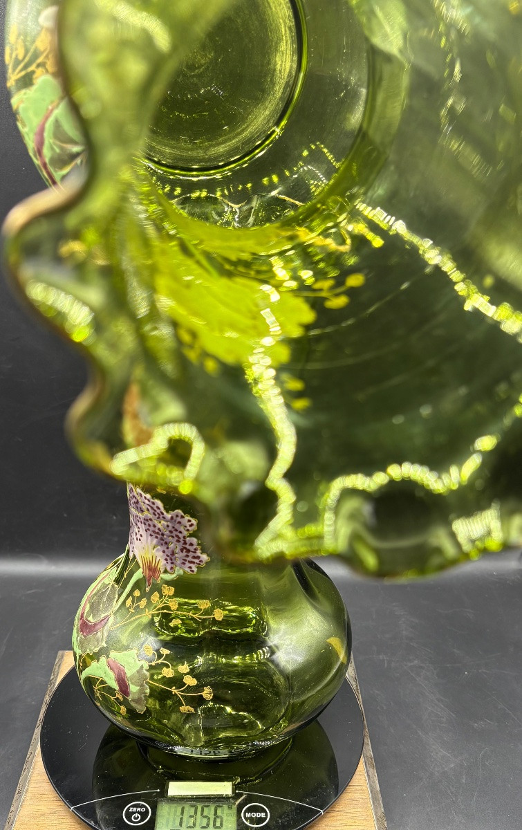 UNE PAIRE DE VASES EN VERRE COLORÉ SOUFFLÉ DES ANNÉES 1920 LEGRAS-photo-8