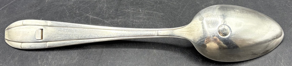 UNE CUILLÈRE À SAUCE GRAS MAIGRE À PISTON EN MÉTAL ARGENTÉ DES 1930 PAR G. B.-photo-3