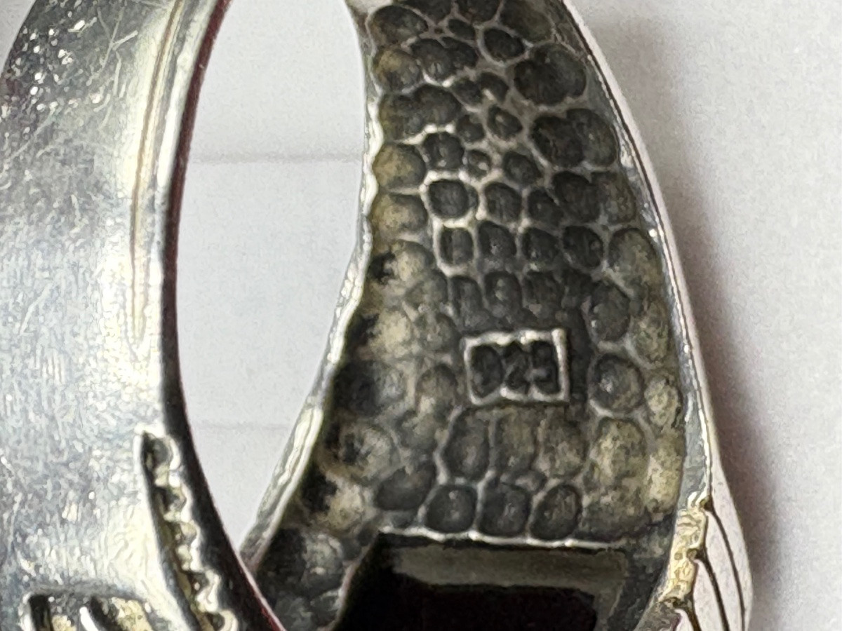 Men's Ring In Solid Silver And European-cut Onyx Plate From The 1930s/40si’m -photo-1