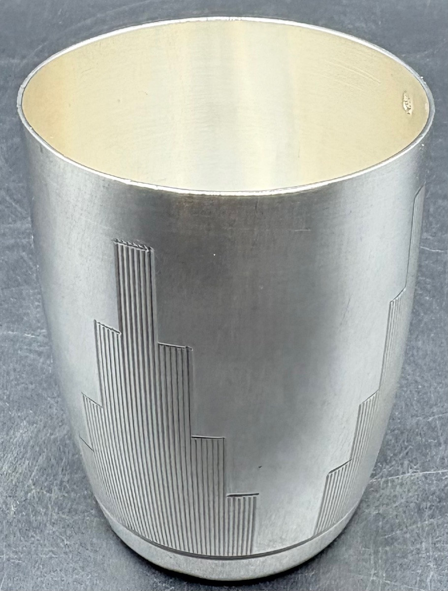 1930s Solid Silver Tumbler By Louis Mazoye -photo-4