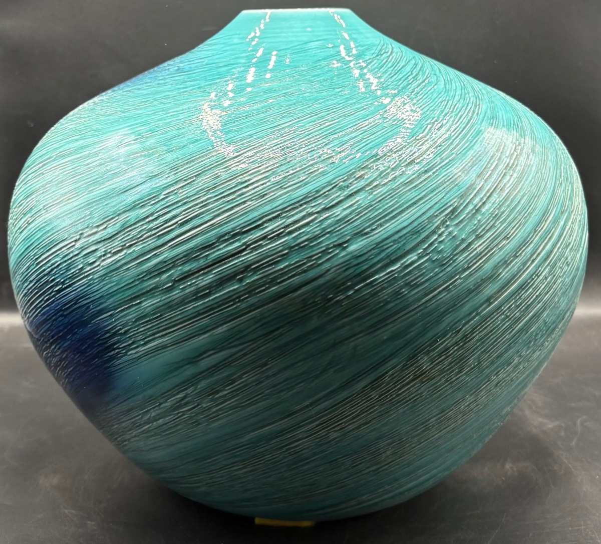 Large Glazed Porcelain Ball Vase From The 1930s/40s From Japan -photo-2