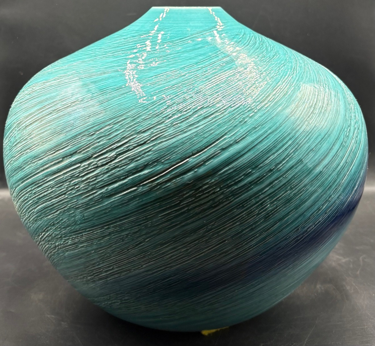 Large Glazed Porcelain Ball Vase From The 1930s/40s From Japan -photo-3