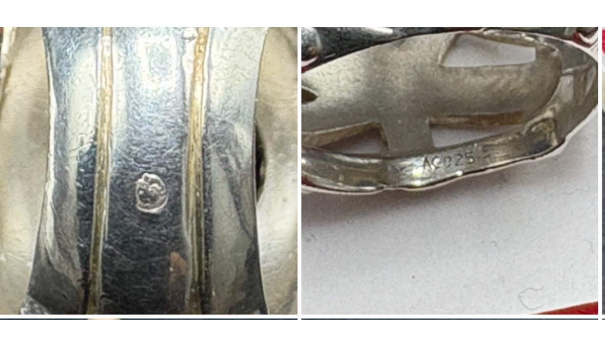1980s French Solid Silver & Sapphire Men's Signet Ring -photo-4
