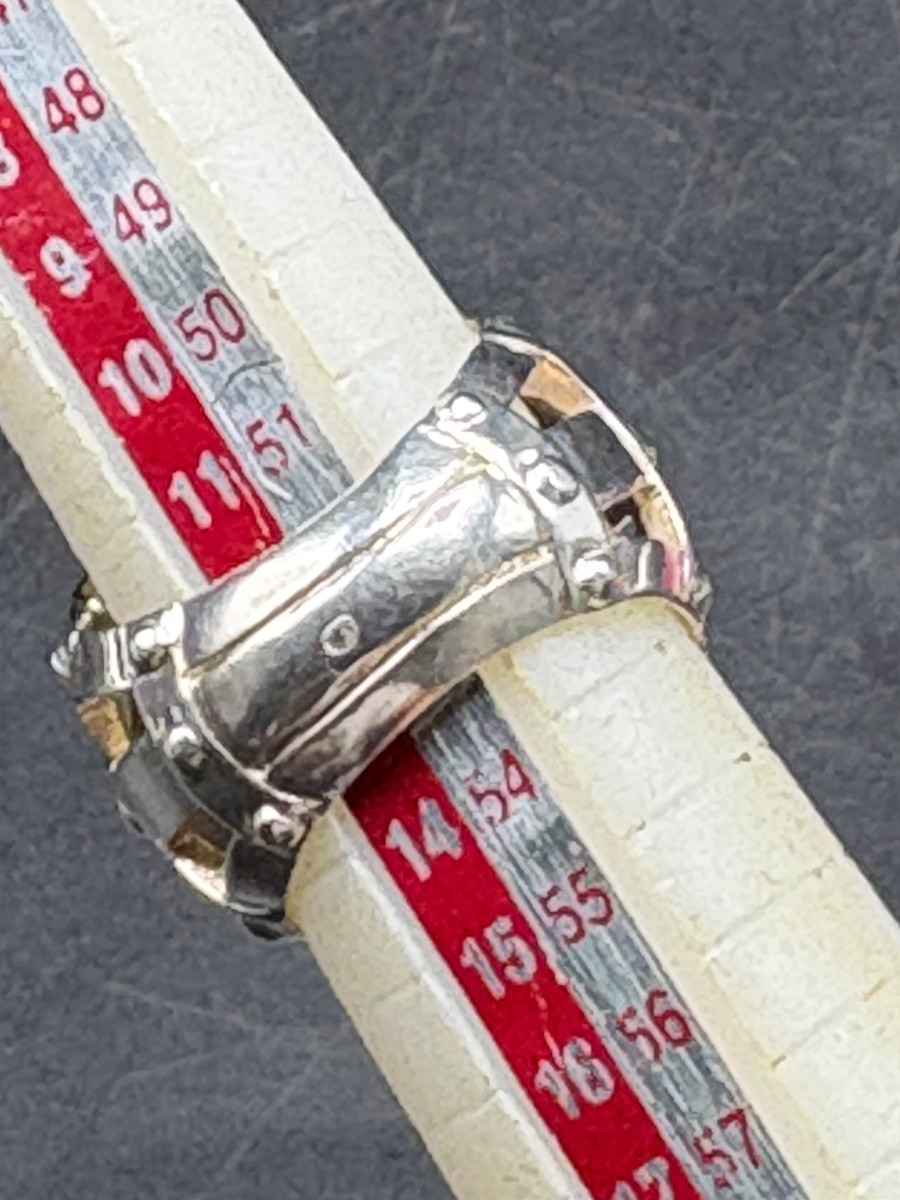 1980s French Solid Silver & Sapphire Men's Signet Ring -photo-6