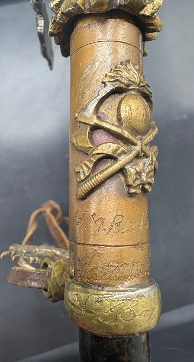 CANNE DU SOUVENIR EN BOIS LAITON ET DIVERS DES ANNÉES 1945/50 FRANÇAISE -photo-5