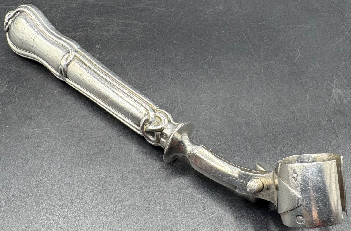 19th Century French Solid Silver Leg Of Got Handle -photo-3