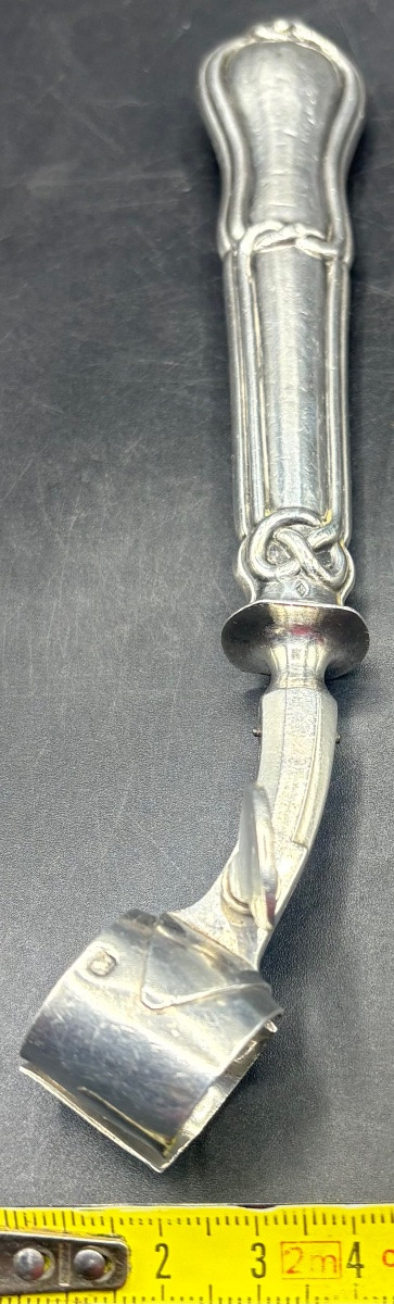 19th Century French Solid Silver Leg Of Got Handle -photo-5